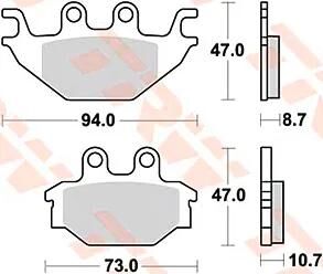 TRW Brake Pad MCB 760 Standard organique