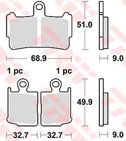 TRW Frein Pad McB 828 SV Métal fritté