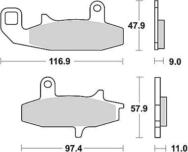 TRW Brake Pad MCB 597 Standard organique