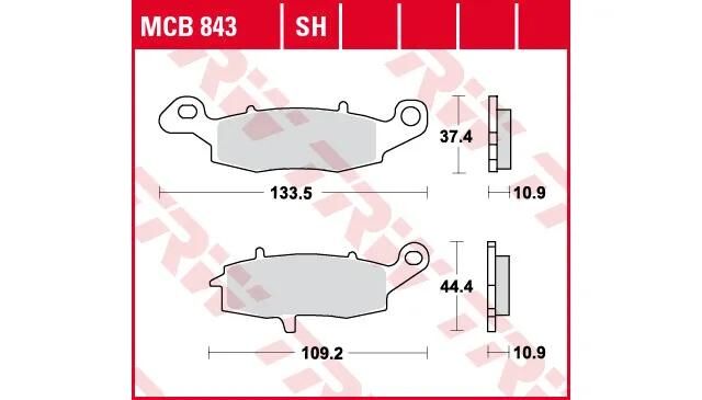TRW Brake Pad MCB 843 Standard organique