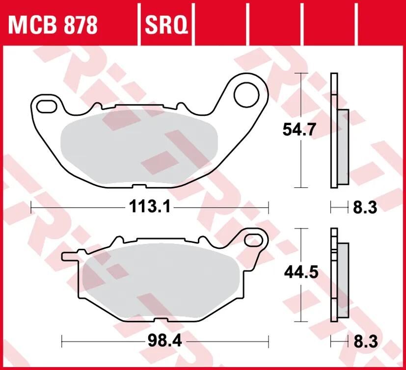 TRW Brake Pad MCB 878 Standard organique