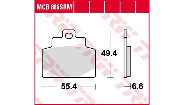 TRW Brake Pad McB 886 SRM Metal fritté