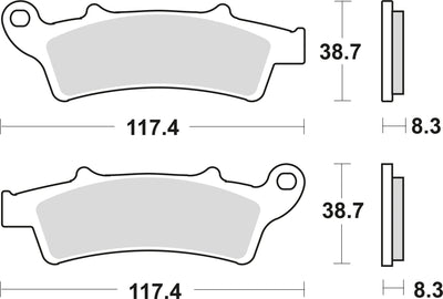 TRW Brake Pad MCB 726 Standard organique