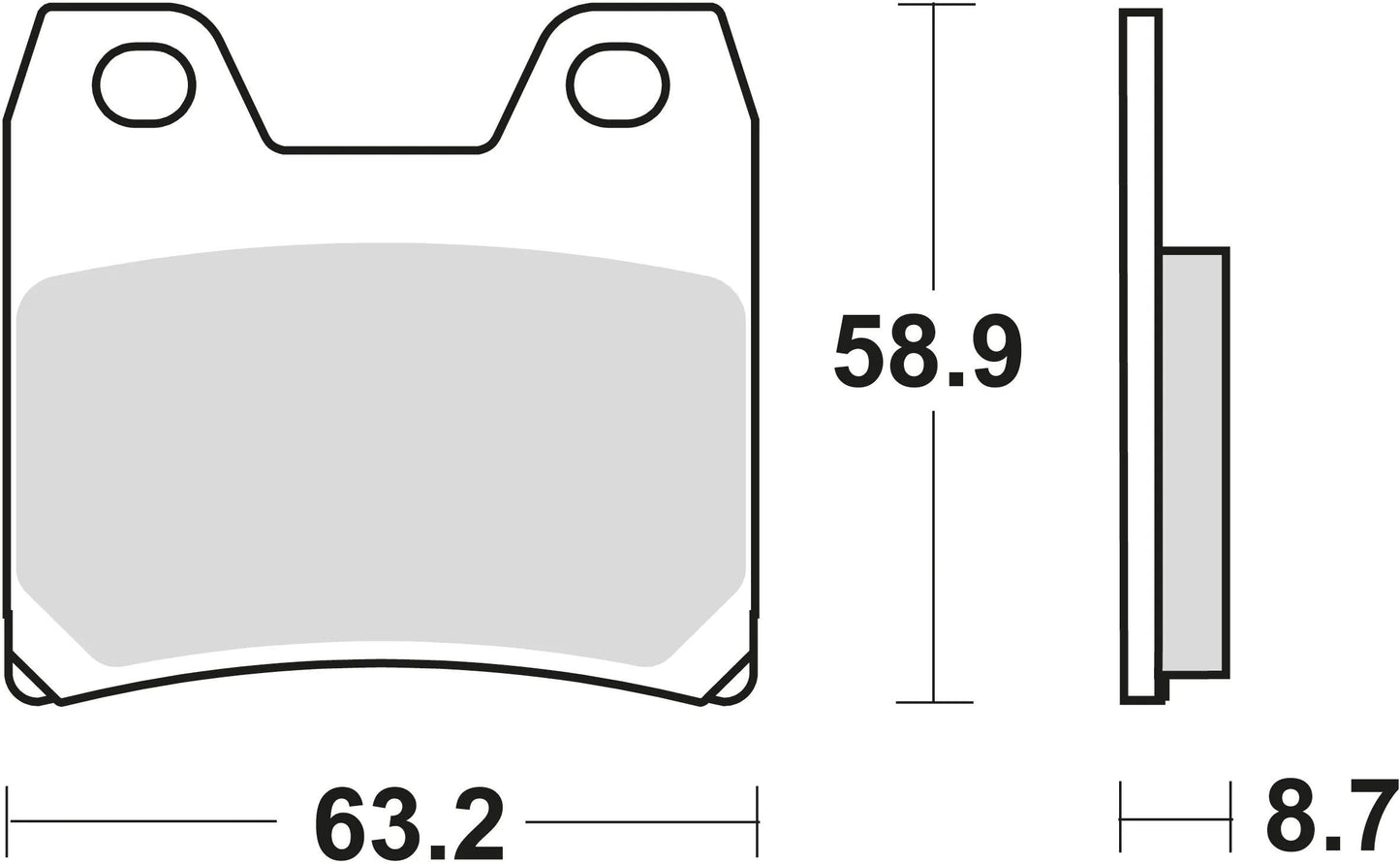 TRW Brake Pad MCB 725 Standard organique