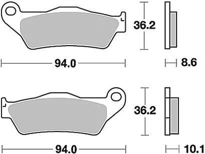 TRW Brake Pad McB 707 Métal de tire