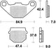 TRW Brake Pad MCB 519 Standard organique