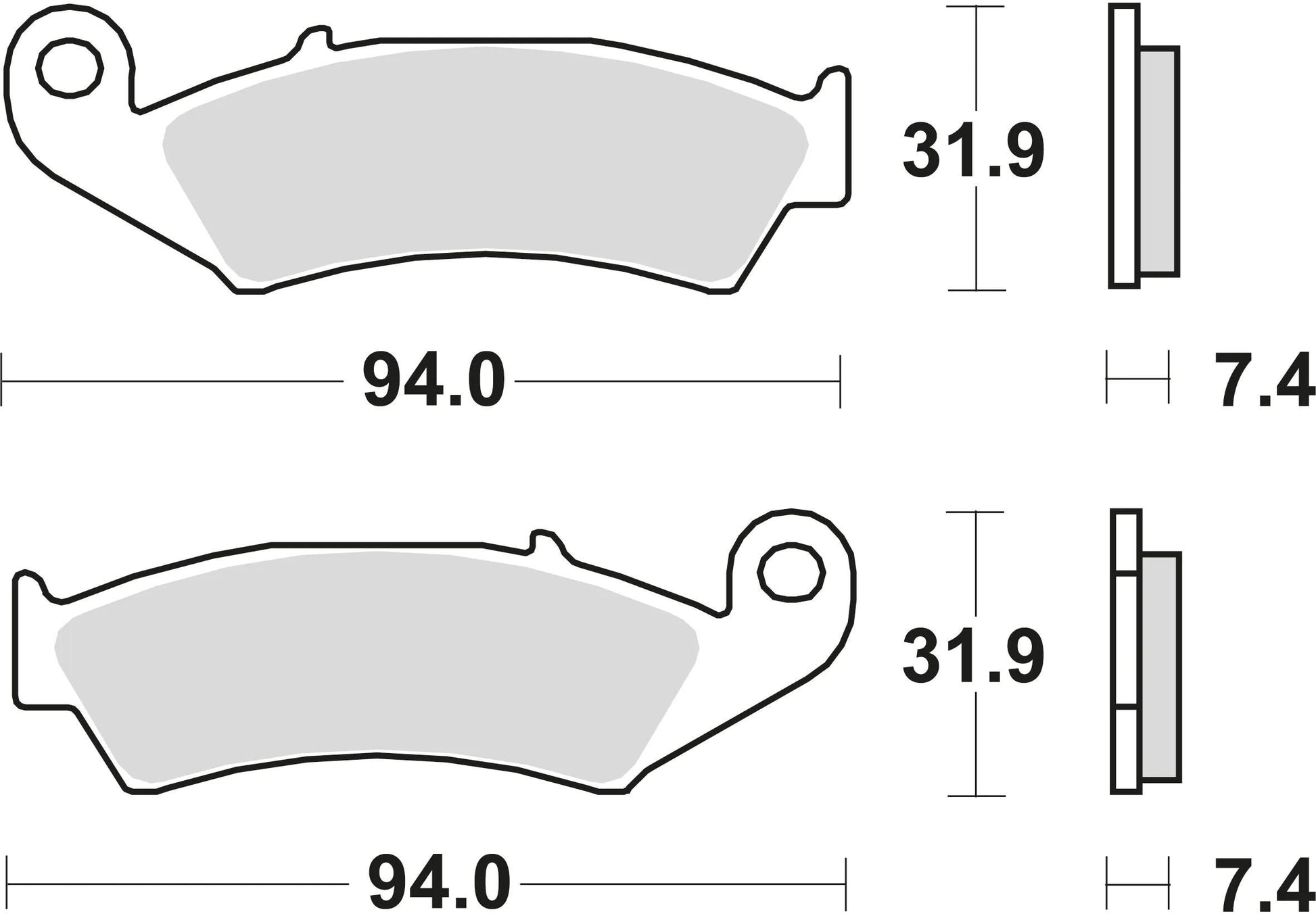 TRW Brake Pad MCB 574 Standard organique