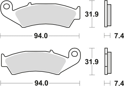 TRW Brake Pad MCB 574 Standard organique