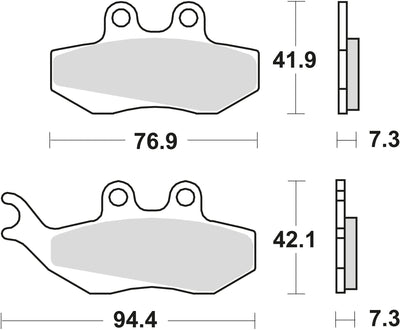 TRW Brake Pad MCB 664 Standard organique