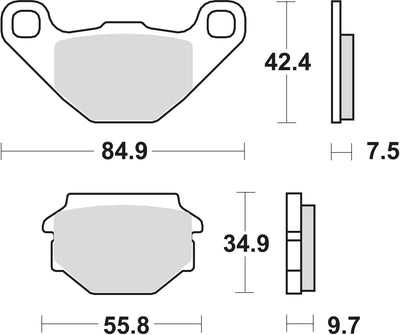 TRW Brake Pad MCB 657 Standard organique