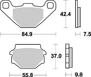 TRW Brake Pad MCB 523 Standard organique