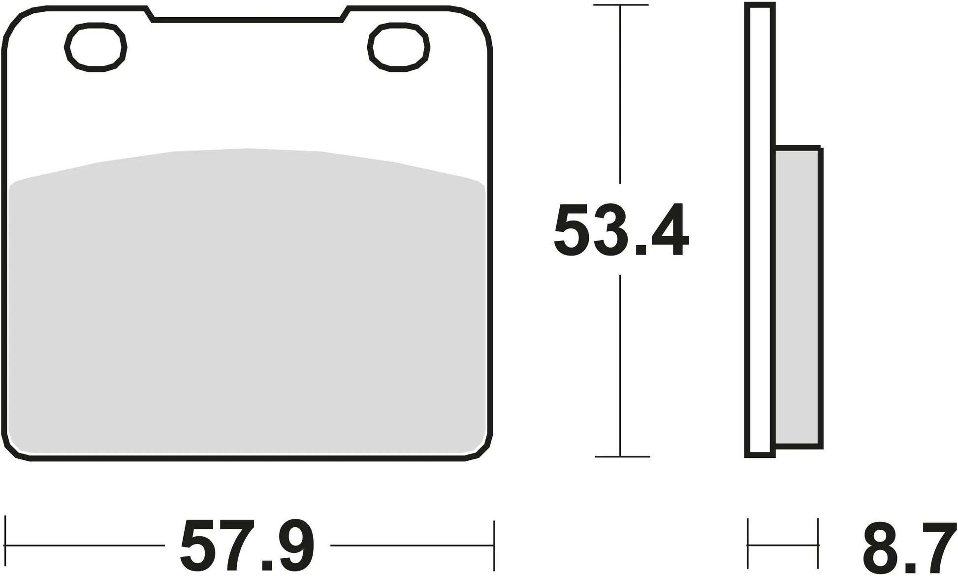 TRW Brake Pad MCB 542 Standard organique