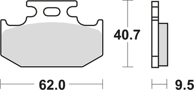 TRW Brake Pad MCB 625 SI SINT. métal