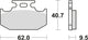 TRW Brake Pad MCB 625 SI SINT. métal