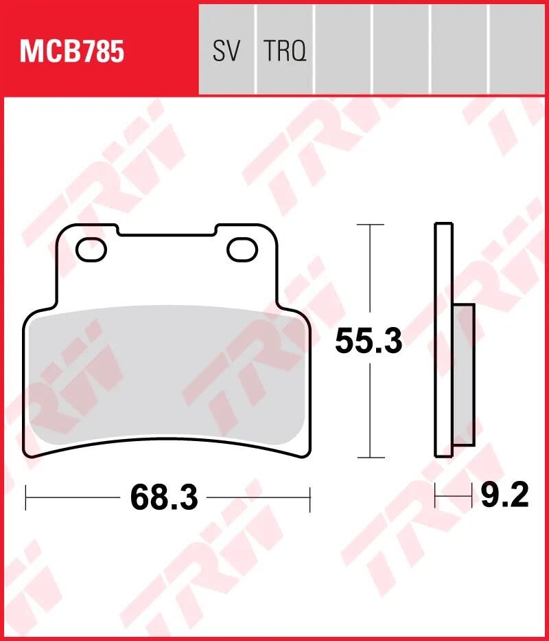 TRW Brake Pad MCB 785 Standard organique