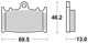 TRW Brake Pad MCB 741 Standard organique