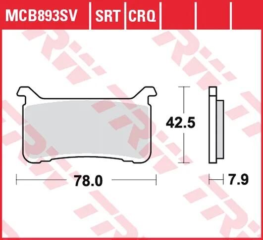 TRW Brake Pad MCB 893 SV Métal fritté