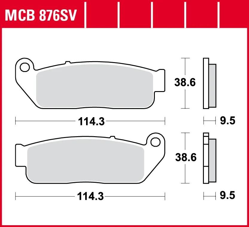 TRW Brake Pad MCB 876 SV Métal fritté