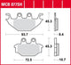 TRW Brake Pad McB 877 Métal de tire