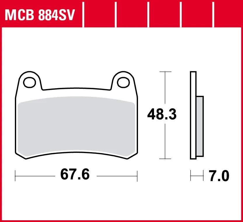 TRW Brake Pad McB 884 SV Métal fritté