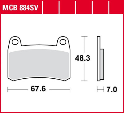 TRW Brake Pad McB 884 SV Métal fritté