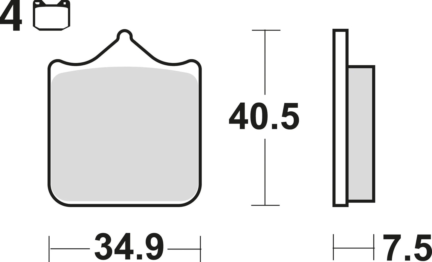 TRW Brake Pad MCB 721 Trq Sint.Metal Racing