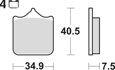 TRW Brake Pad MCB 721 Trq Sint.Metal Racing