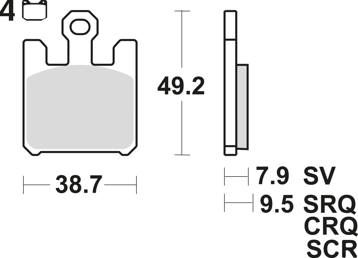TRW Brake Pad MCB 742 TRQ SINT: Racing en métal
