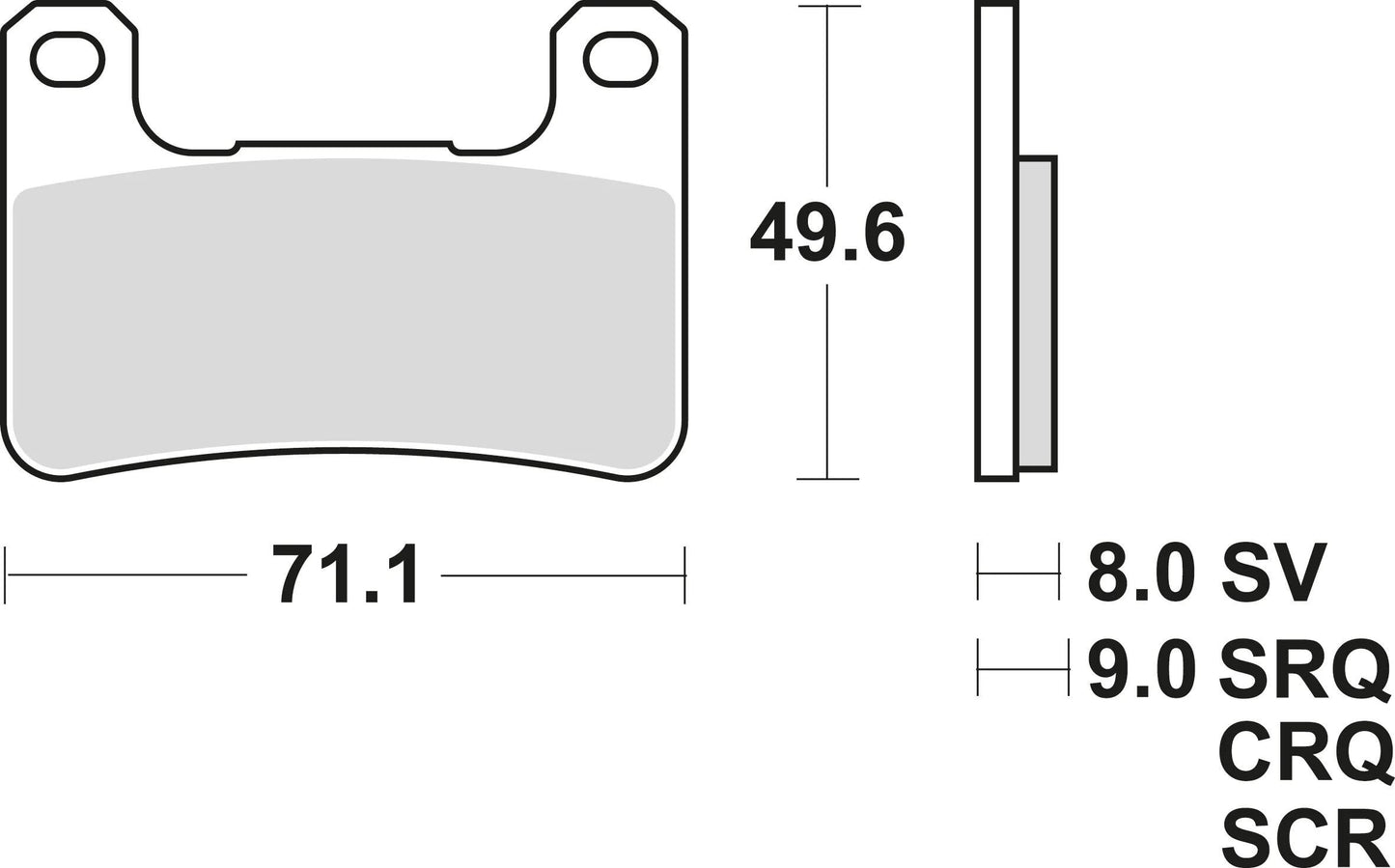 TRW Brake Pad MCB 752 TRQ SINT. Course de métaux