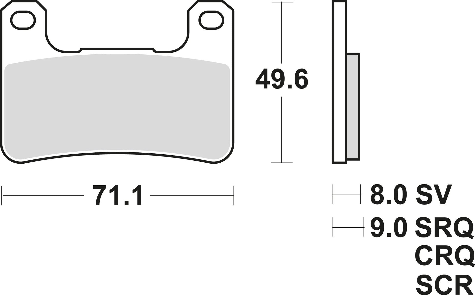 TRW Brake Pad MCB 752 TRQ SINT. Course de métaux