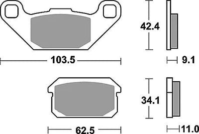 TRW Frein Pad MCB 805 SI Metal fritté