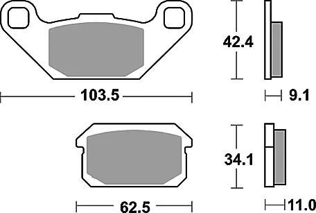 TRW Frein Pad MCB 805 SI Metal fritté