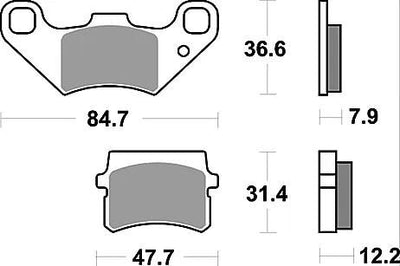 TRW Brake Pad MCB 807 Standard organique
