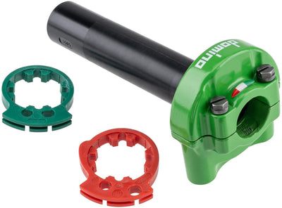 Fixation de poignée d'accélérateur Domino xm2, poignées d'accélérateur alu vert 2 trains xm2