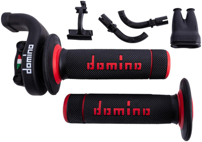 Luminaire à poignée tournante à gaz Domino Kre03. poignées d'accélérateur alu sw 2-pull avec caoutchouc a0