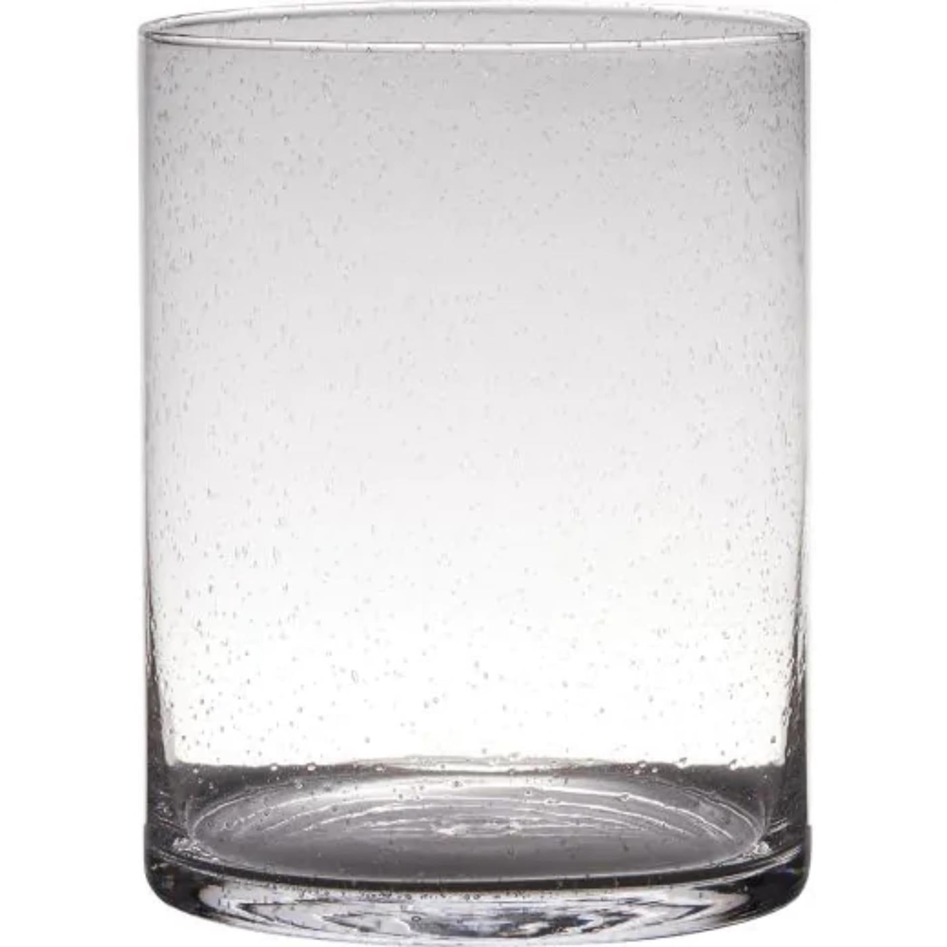 Hakbijl vase cylindre en verre bulles de soda verre ø19xh25cm