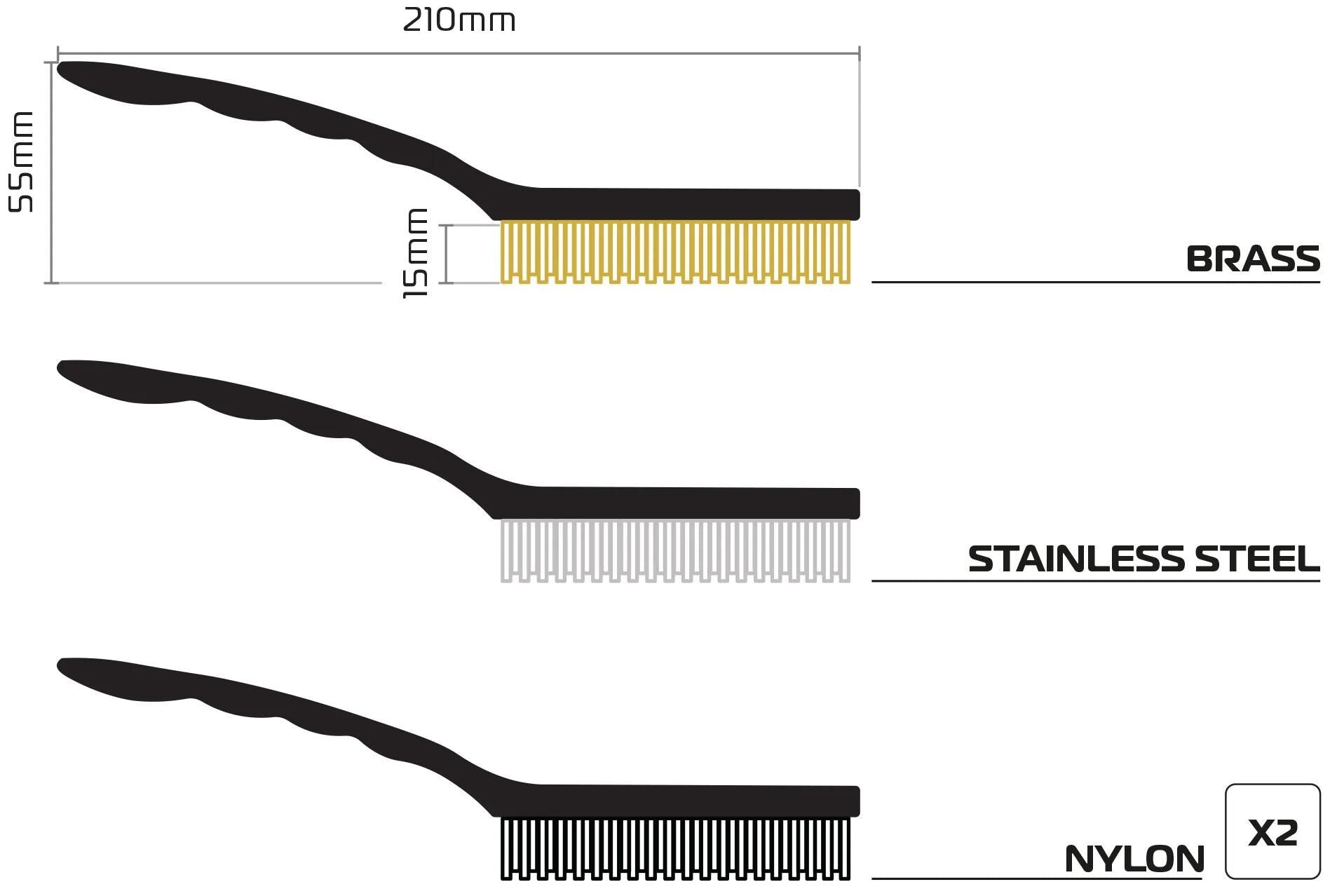 Ensemble de brosses Oxford, brosse métallique, ensemble de brosses métalliques ox340