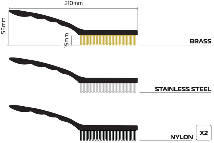 Ensemble de brosses Oxford, brosse métallique, ensemble de brosses métalliques ox340
