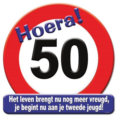 Panneau de signalisation en forme de bouclier couronne Paperdreams - 50 ans