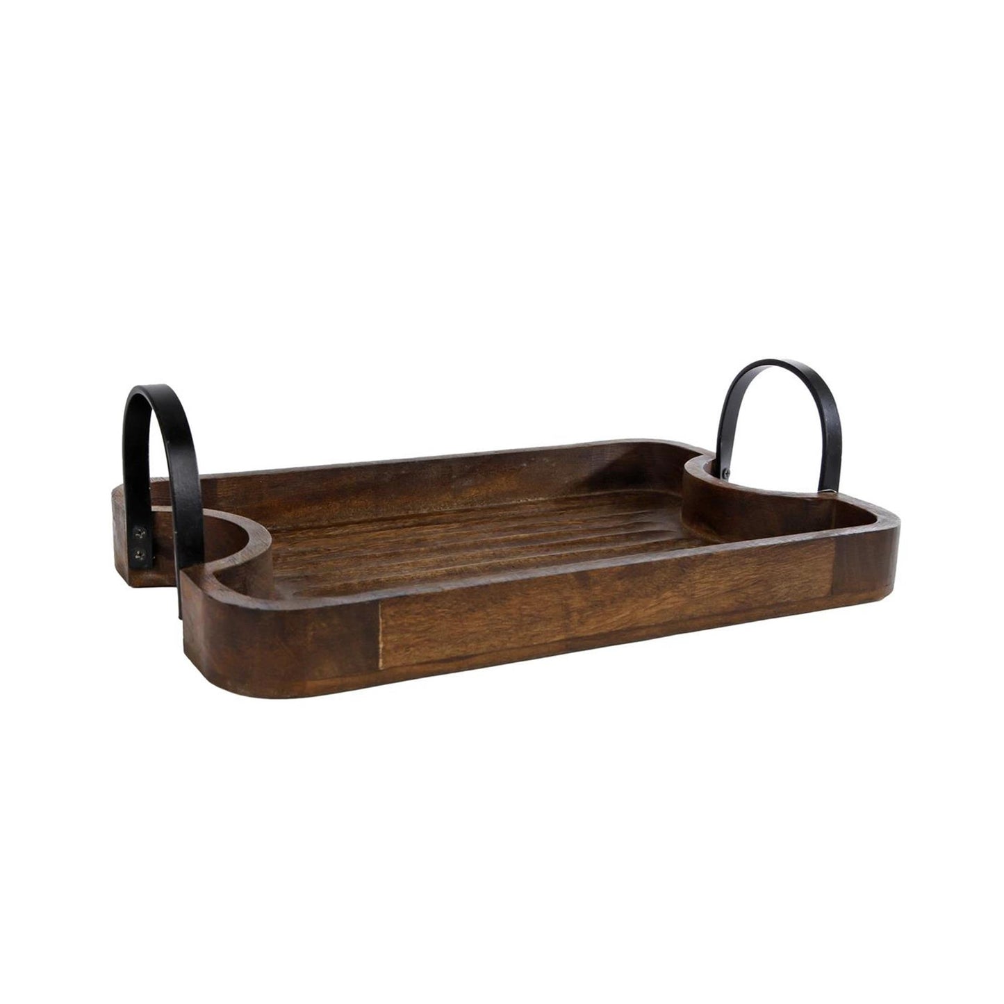 Plateau antique brun mangue 40x25x6,5 cm
