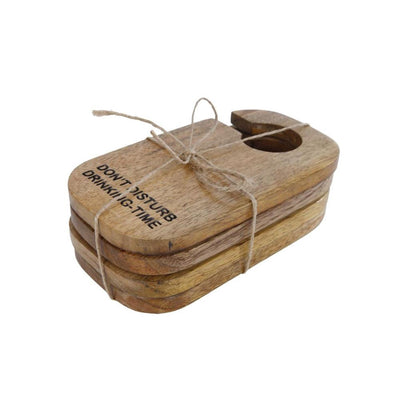 Cosydecor set de dessous de verre temps de boisson 4 pièces mangue