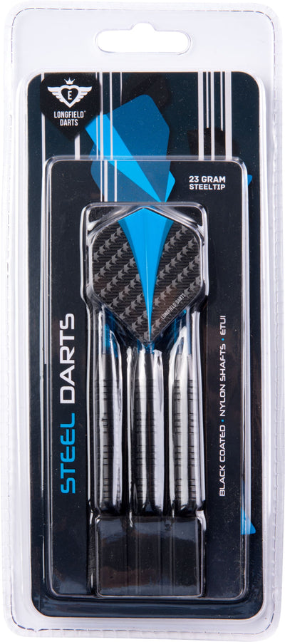 Longfield Darts Steeltip Dartspijl set 23 grammes bleu noir 3 pièces