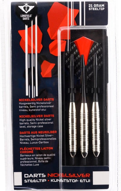 Engelhart Longfield Darts Nickelsilver Dartpijlen 21 grammes avec couverture