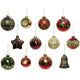 Decoris Boules de Noël en verre mélangé 12 pièces Couleur de Noël