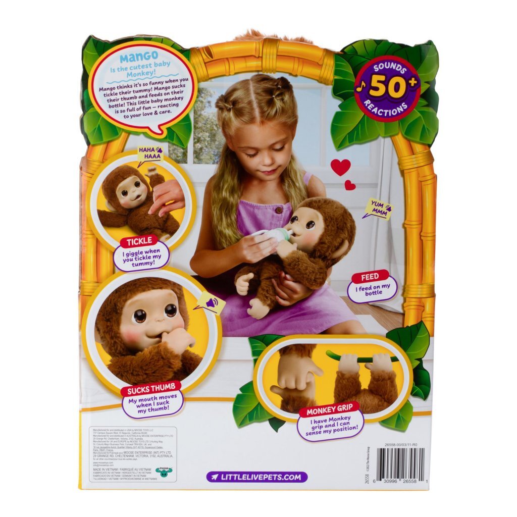 Moose Toys Littel Live Pets My Baby Monkey Play Figure