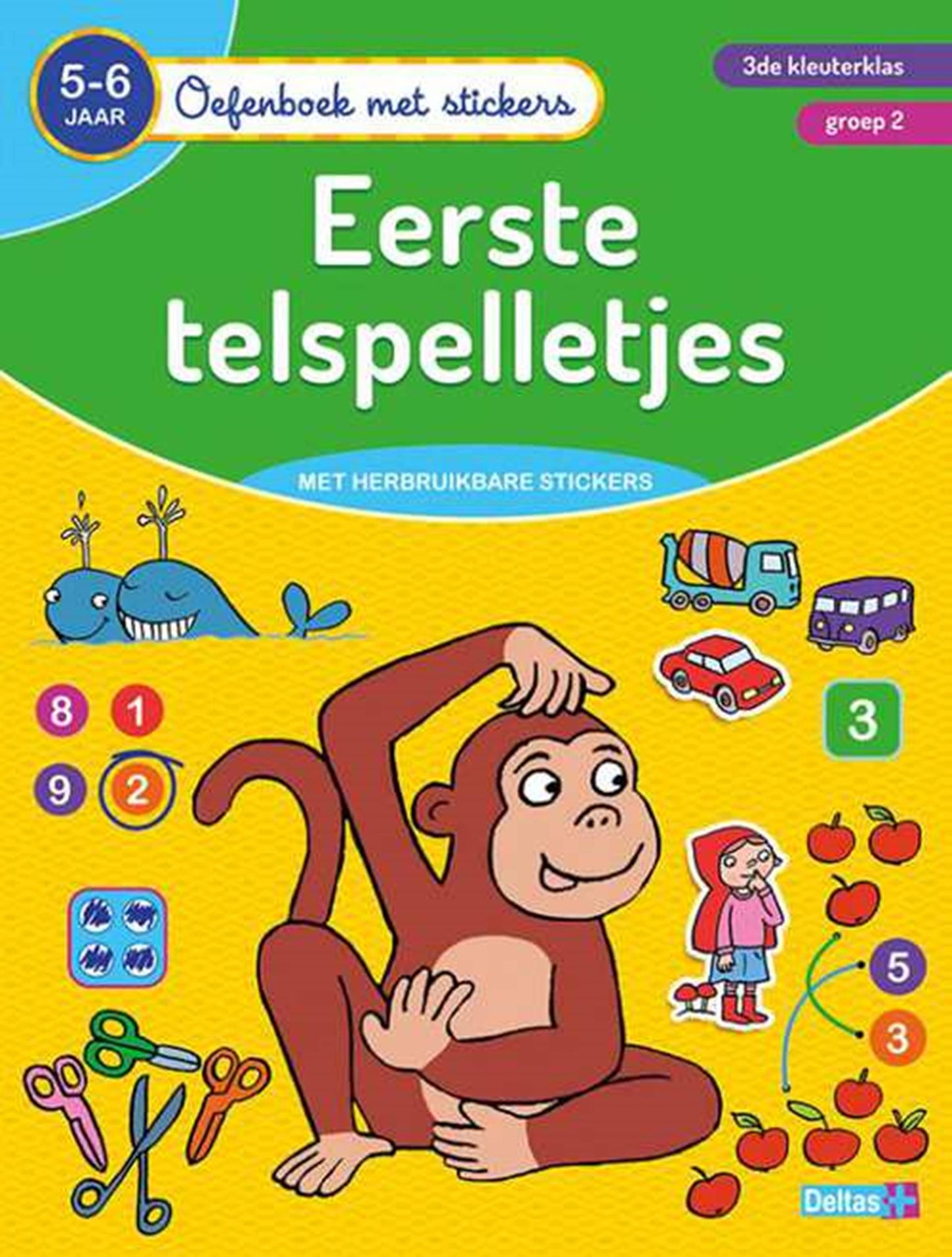 Livre d'exercices deltas avec des autocollants pour les premiers jeux (5-6 ans)