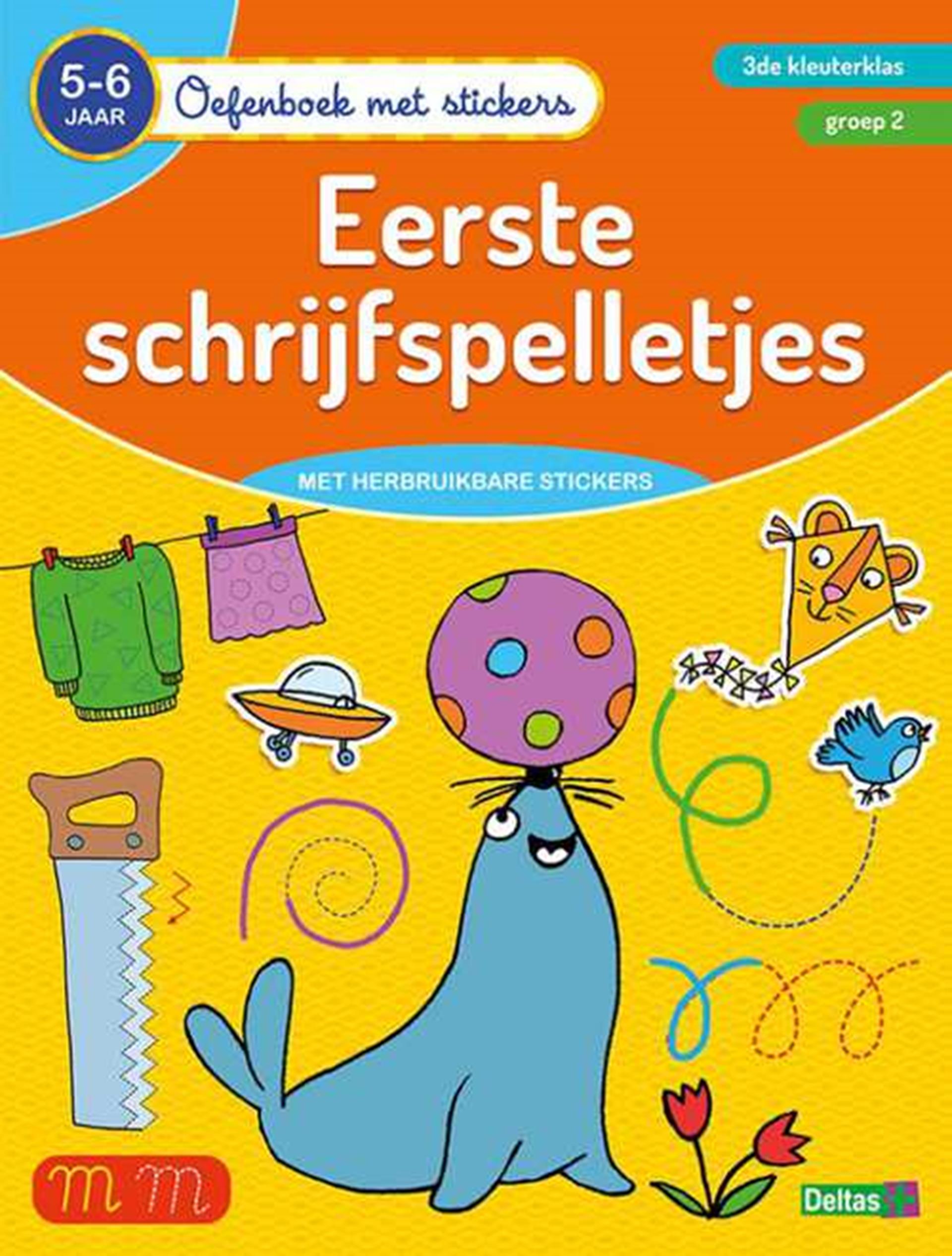 Livre d'exercices deltas avec des autocollants pour les premiers jeux d'écriture (5-6 ans)