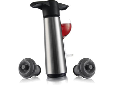 Ensemble économiseur de vin Vacu Vin en acier inoxydable
