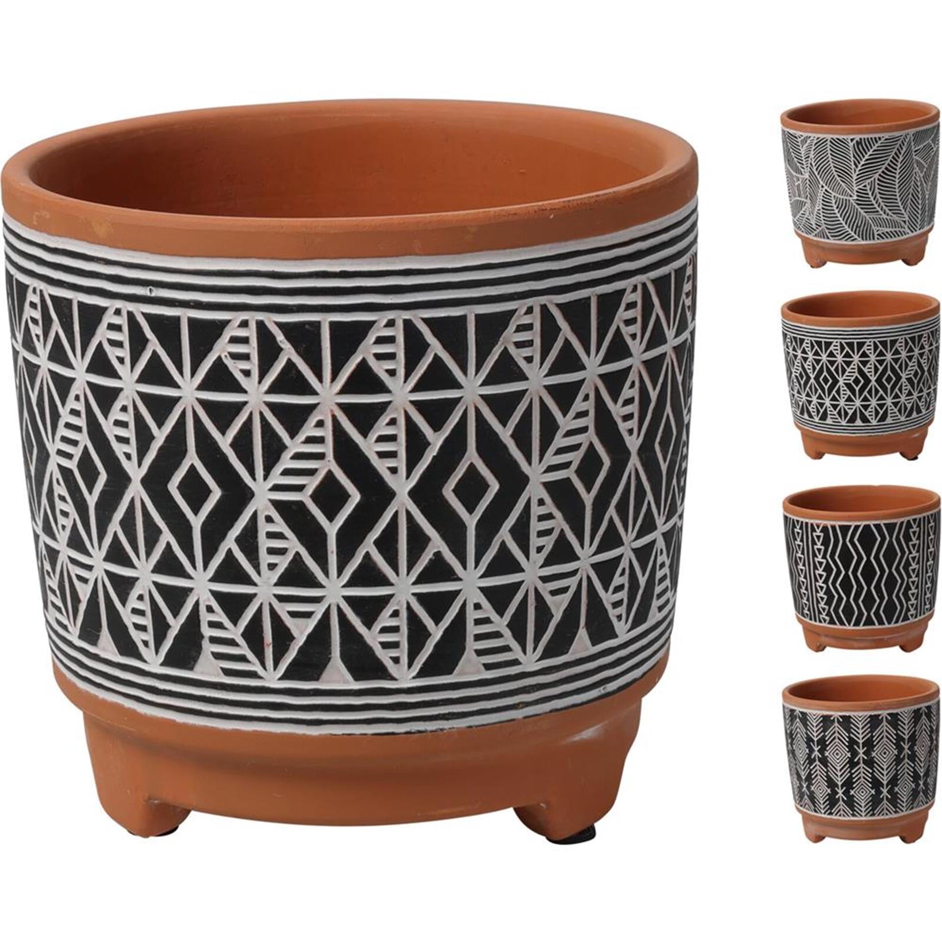 Pot de fleur style maison en faïence 13,7x13,2cm