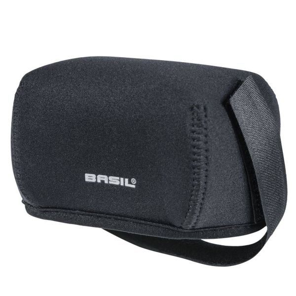 Couvercle universel en néoprène Basil pour le point de connexion de la batterie du porte-bagages - noir